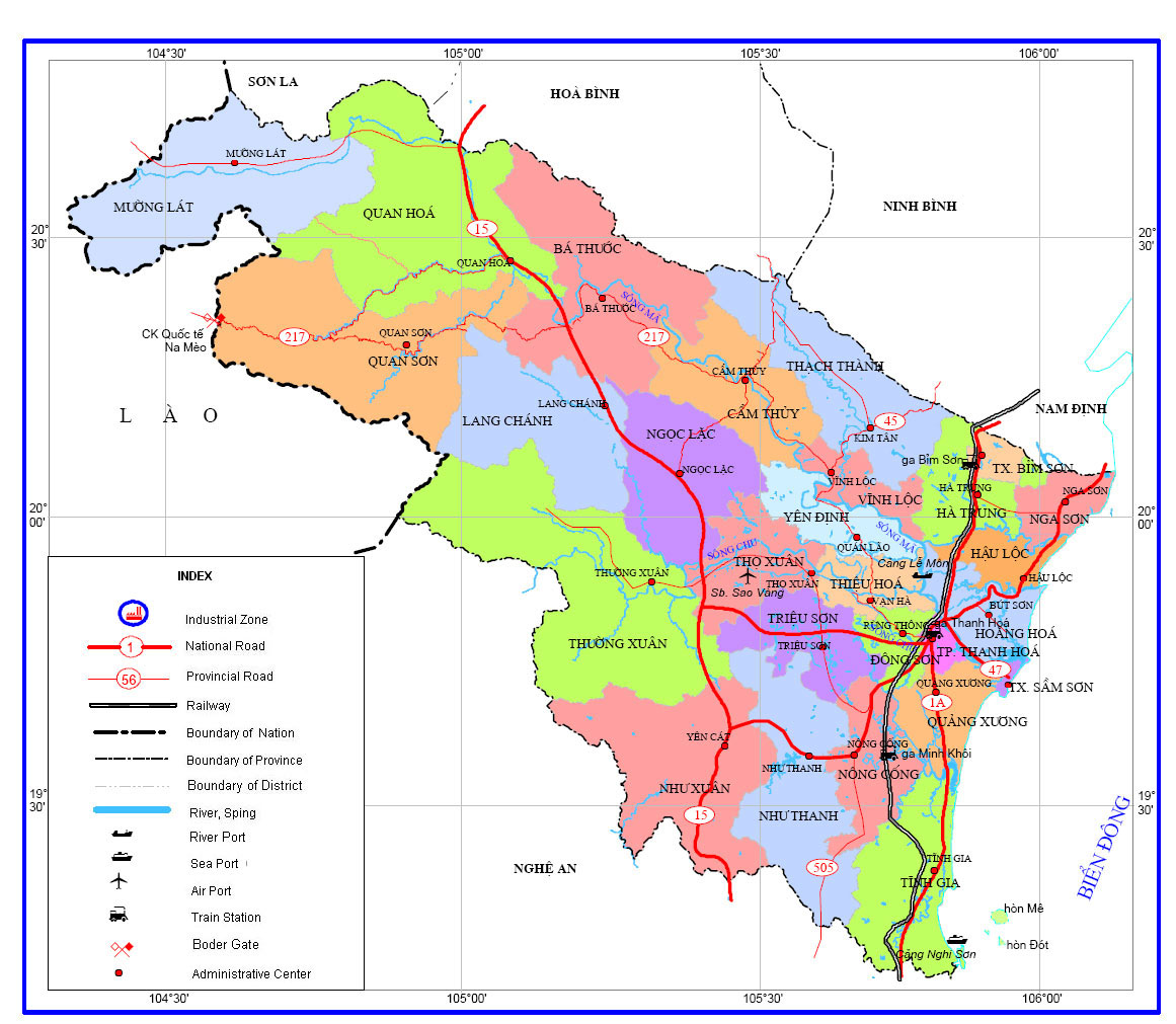 Bản đồ hành chính Tỉnh Thanh Hóa